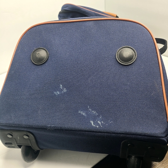 Vintage L.L. Bean Nylon Water Repellant Rolling 23"‎ Duffle Bag Navy - Picture 2 of 7